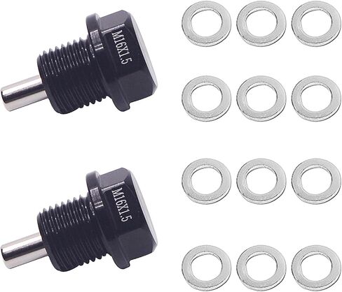 2Pcs M14 x1.5 Magnetic Oil Drain Plug Stainless Steel with 12 Copper Washer Replacement for Toyota, Lexus, Nissan, Infiniti(Purple) in Saudi Arabia