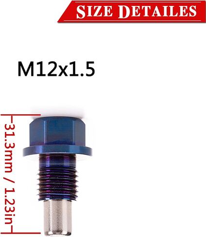 M12x1.5 قابس تصريف زيت المحرك من سبائك التيتانيوم مع مغناطيس النيوديميوم، غسالة سحق النحاس (M12x1.5) in Saudi Arabia