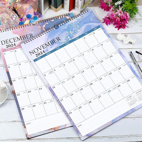 Calendar 2024-2025 - Wall Calendar 2024-2025, 12" x 17", July 2024 - December 2025, 2024-2025 Wall Calendar with Julian Dates - Black Waterink in Saudi Arabia