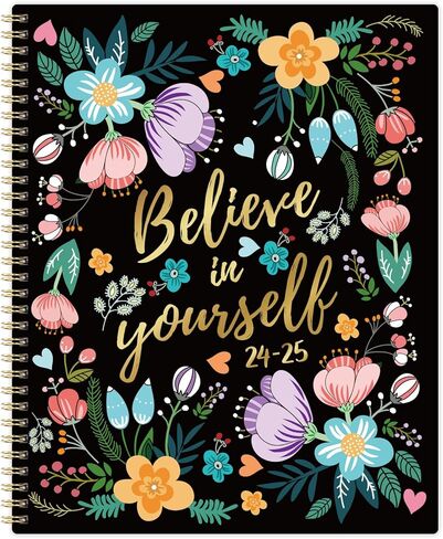 مخطط شهري 2024-2025 - مخطط شهري مع علامات تبويب وجيب، يوليو 2024 - ديسمبر 2025، 8.5 بوصة × 11 بوصة، 2024-2025 مخطط شهري مع جيب خلفي، ربط بسلك مزدوج - زهور in Kuwait