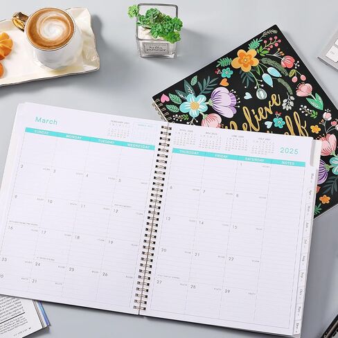 مخطط شهري 2024-2025 - مخطط شهري مع علامات تبويب وجيب، يوليو 2024 - ديسمبر 2025، 8.5 بوصة × 11 بوصة، 2024-2025 مخطط شهري مع جيب خلفي، ربط بسلك مزدوج - زهور in Kuwait