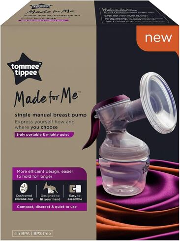 Tommee Tippee Made for Me Single Manual Breast Pump | Soft, Cushioned Silicone Cup | Reduced Hand Strain in Saudi Arabia