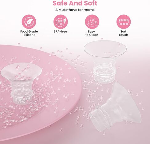 Flange Inserts 17mm(8PCS) & Nipple Ruler & Cleaning Brush, 3 in 1 Flange Sizing Kit, Silicone Flange Insert Kit for 24mm Most Pumps, Breast Pump Replacement Accessories in Saudi Arabia