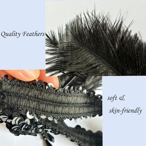 1920s فلابر عقال 20s ريشة غاتسبي العظيم خوذة إكسسوارات الشعر للنساء in Kuwait