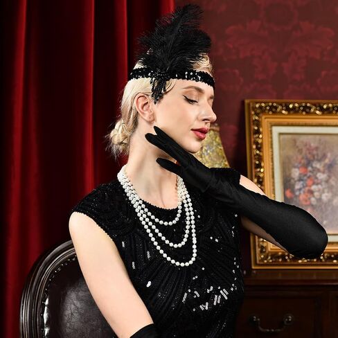 1920s فلابر عقال 20s ريشة غاتسبي العظيم خوذة إكسسوارات الشعر للنساء in Kuwait