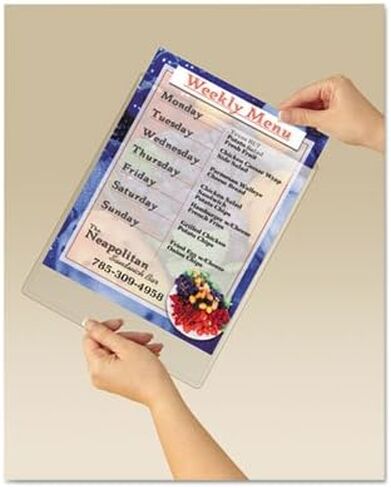 Display Pocket, Removable Interlocking Fasteners, Plastic, 8-1/2 x 11, Clear, Sold as 1 Each, 6PACK , Total 6 Each in Saudi Arabia