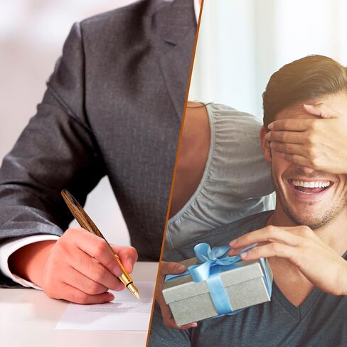 أقلام نافورة خشبية مصنوعة يدويًا، أقلام نافورة عتيقة متوسطة الحجم للكتابة، أقلام نافورة موقعة كهدية شخصية إبداعية من خشب النمر. in Kuwait