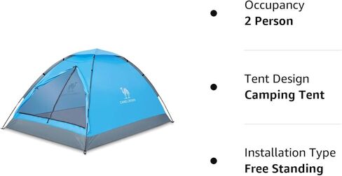 خيمة CAMEL لشخصين، مقاومة للماء، واسعة، خفيفة الوزن محمولة على الظهر للتخييم/المشي لمسافات طويلة في الهواء الطلق in Kuwait