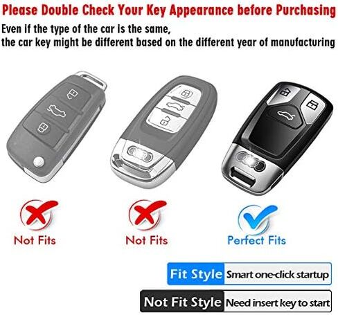 Tukellen for Audi Key Fob Cover, Special Soft TPU Key Case Cover Protector Compatible with Audi A4 Q7 Q5 TT A3 A6 SQ5 R8 S5 Smart Key (Blue) in Saudi Arabia