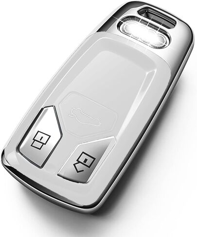 Tukellen for Audi Key Fob Cover, Special Soft TPU Key Case Cover Protector Compatible with Audi A4 Q7 Q5 TT A3 A6 SQ5 R8 S5 Smart Key (Blue) in Saudi Arabia
