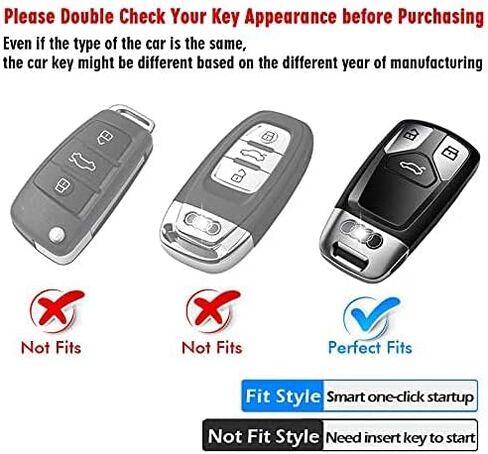 Tukellen for Audi Key Fob Cover, Special Soft TPU Key Case Cover Protector Compatible with Audi A4 Q7 Q5 TT A3 A6 SQ5 R8 S5 Smart Key (Blue) in Saudi Arabia