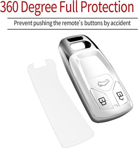 Tukellen for Audi Key Fob Cover, Special Soft TPU Key Case Cover Protector Compatible with Audi A4 Q7 Q5 TT A3 A6 SQ5 R8 S5 Smart Key (Blue) in Saudi Arabia