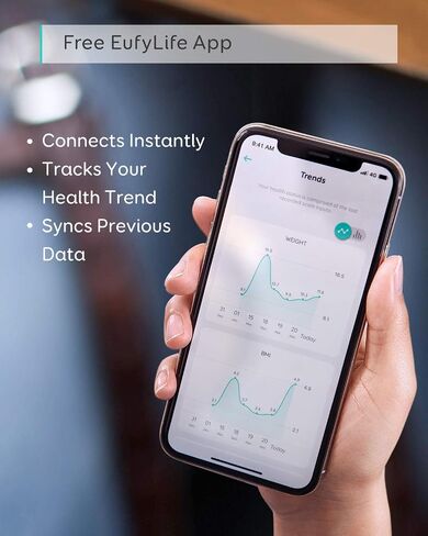 eufy من Anker، مقياس ذكي P1 مع بلوتوث، مقياس دهون الجسم، ميزان حمام رقمي لاسلكي، 14 قياسًا، الوزن/دهون الجسم/مؤشر كتلة الجسم، تحليل تكوين الجسم للياقة البدنية، أسود/أبيض، رطل/كجم. in Kuwait
