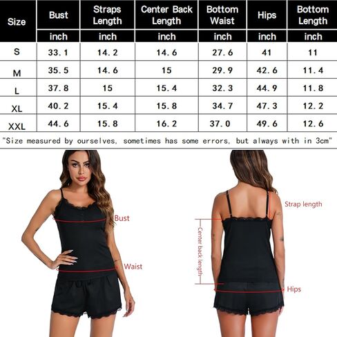 ENJOYNIGHT Women's Pajamas Set Sexy Lace Trim PJS Set Print Cami Top and Shorts Sleepwear in Saudi Arabia