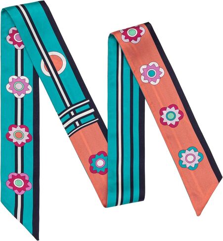 100% Mulberry Silk Ribbon Scarf for Women, Digital Printed Silk Scarf for Hair Wrap, Silk Neck Scarf Headscarf in Saudi Arabia