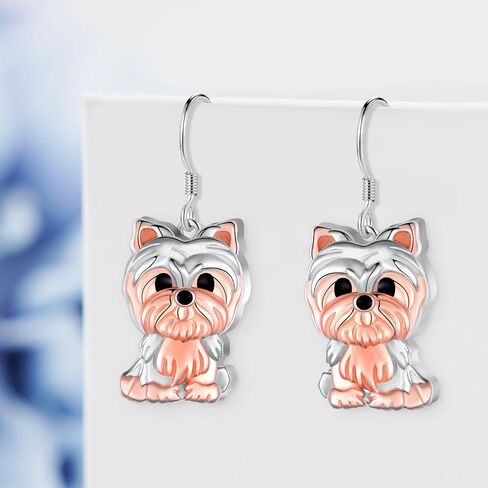 Cute Golden Retriever/Schnauzer/German Shepherd/Poodle/Yorkie Earrings 925 Sterling Silver Dog Dangle Earrings Dog Jewelry Gifts for Women Dog Lover in Saudi Arabia
