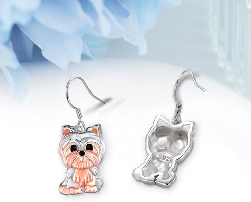 Cute Golden Retriever/Schnauzer/German Shepherd/Poodle/Yorkie Earrings 925 Sterling Silver Dog Dangle Earrings Dog Jewelry Gifts for Women Dog Lover in Saudi Arabia