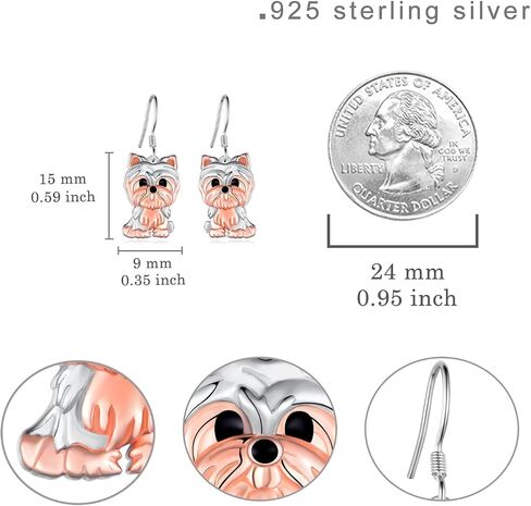 Cute Golden Retriever/Schnauzer/German Shepherd/Poodle/Yorkie Earrings 925 Sterling Silver Dog Dangle Earrings Dog Jewelry Gifts for Women Dog Lover in Saudi Arabia