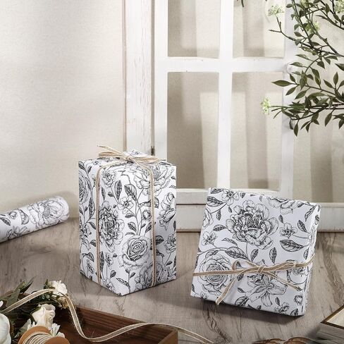 WRAPAHOLIC Kraft Wrapping Paper Roll - Mini Roll - 17 Inch x 33 Feet - Eucalyptus Leaves Design for Birthday, Party, Baby Shower in Saudi Arabia