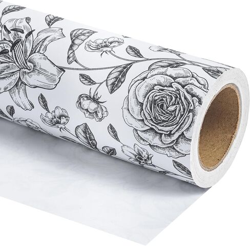 WRAPAHOLIC Kraft Wrapping Paper Roll - Mini Roll - 17 Inch x 33 Feet - Eucalyptus Leaves Design for Birthday, Party, Baby Shower in Saudi Arabia