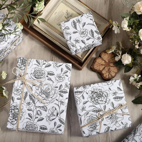 WRAPAHOLIC Kraft Wrapping Paper Roll - Mini Roll - 17 Inch x 33 Feet - Eucalyptus Leaves Design for Birthday, Party, Baby Shower in Saudi Arabia