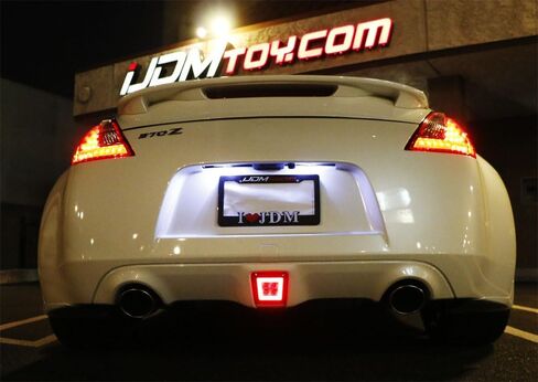 iJDMTOY OEM Red Lens LED Rear Fog Light Kit Compatible With 2013-17 Juke & 2017-up Sentra Nismo Version ONLY, Powered by Red LED as Brake/Rear Fog & White LED as Backup Reverse Lamp in Saudi Arabia