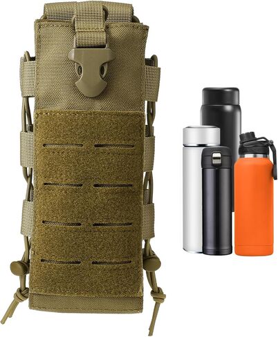 Water Bottle Pouch Tactical Bottle Pouch Carrier for Travel Hiking Cycling Outdoor Sport(Brown) in Saudi Arabia