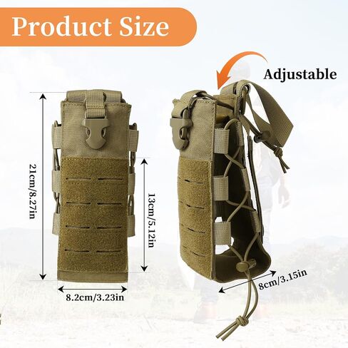 Water Bottle Pouch Tactical Bottle Pouch Carrier for Travel Hiking Cycling Outdoor Sport(Brown) in Saudi Arabia
