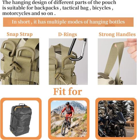 Water Bottle Pouch Tactical Bottle Pouch Carrier for Travel Hiking Cycling Outdoor Sport(Brown) in Saudi Arabia