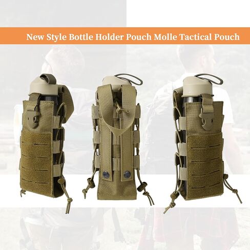 Water Bottle Pouch Tactical Bottle Pouch Carrier for Travel Hiking Cycling Outdoor Sport(Brown) in Saudi Arabia