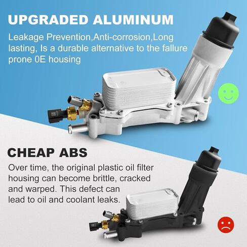 مجموعة مبرد زيت المحرك المطورة من الألومنيوم مع غطاء فلتر الزيت المتوافق مع كرايسلر دودج جيب ورام روتان يستبدل 926-959 68105583AA، 68105583AB (AC AD AE AF) 5184294AE in Kuwait