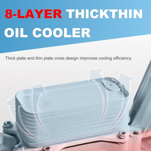مجموعة مبرد زيت المحرك المطورة من الألومنيوم مع غطاء فلتر الزيت المتوافق مع كرايسلر دودج جيب ورام روتان يستبدل 926-959 68105583AA، 68105583AB (AC AD AE AF) 5184294AE in Kuwait