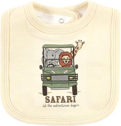 Hudson Baby Unisex Baby Cotton Bodysuit, Pant and Bib Set, Going On Safari, 0-3 Months in Saudi Arabia
