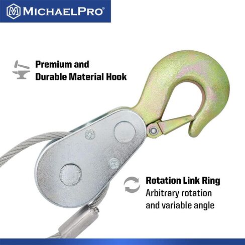 MichaelPro MP009086 1-Ton Power Hand Winch Puller | Winch Puller for Motor Hoisting, Shafts and Gears, Vehicle Recovery, Stretching Wire and Fences, Comes with Carrying Case in Saudi Arabia