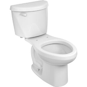 American Standard 607CA001.020 Colony 3 مرحاض مكون من قطعتين مع مقعد بطيء الإغلاق وحلقة شمع، واجهة ممدودة، ارتفاع قياسي، أبيض، 1.28 gpf