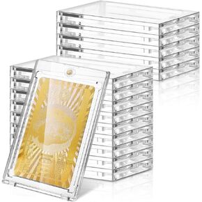 SATINIOR 60 Pcs 100 Pt Magnetic Card Holder, Holder Case Clear Protectors for Thick Baseball Football Hockey Cards