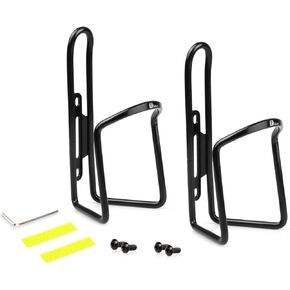 Bike Water Bottle Holder Cage 2 Pack, Adjustable Size Lightweight for Cycling Fits Any Bike with Easy Installation, Jt04, Black
