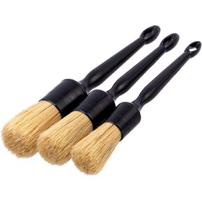 Car Detailing Brushes Set for Cleaning Car Wheel Rim, 3 Pack Automotive Cleaning Brushes Set Wet & Dry Use Scratch Free for Interior Exterior, Leather, Emblem, Wheel, Tire Nut