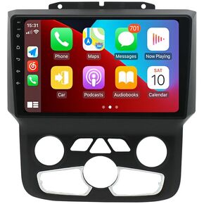 for Dodge Ram Radio 2011-2017 1500 2500 3500 9" IPS Touchscreen Built-in Apple CarPlay Andriod Auto GPS Navigation Bluetooth Head Unit EQ DSP with Free Back Camera AC Ram