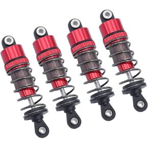 4PCS Aluminum Alloy RC Car Front Rear Shocks Absorber Set Compatible with 1/14 MJX 14209, RC Crawler Car Upgrade Accessories Shock Damper, Red