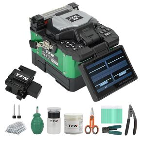 TFN Fiber Fusion Splicer Automatic Fiber Optic Welding Machine FTTH Precision Optical Fiber Splicer 6S Splicing Fastest 15S Heating 5200mAh Battery Multi Languages Empalmadora De Fibra óptica