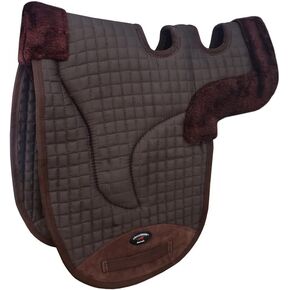 CHALLENGER Horse Contoured Fleece Lined Quilted English Saddle Pad Black 72153