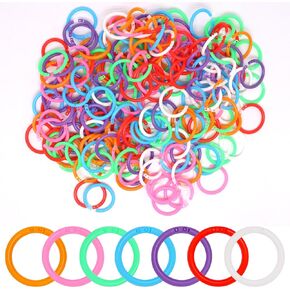 Plastic Binder Rings 210 Pieces, Book Rings 1 inch, Flash Card Rings, Rings for Index Cards, Black Loose Leaf Binder Rings, Paper Rings, Ring Clips for Index Card, Book Binder Rings