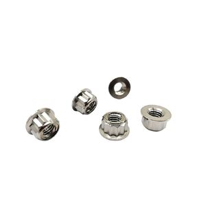 RISON Titanium Bi-Hex Sprocket Nut 12PT Flange Lock nut Titanium Metal Lock nut Pack of 5 (M8x1.25mm,Burnt Blue)