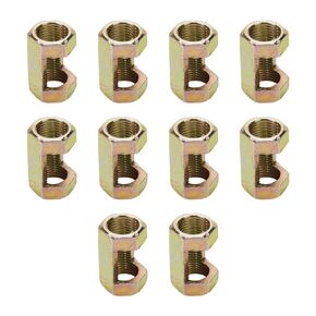 M10 Thread 1.18" Iron Hexagon Nut Thread Light Fittings Height Lamp Repair Parts for Lamp Pipe Zinc Plating Iron, Pack of 10