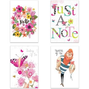 Tree-Free Greetings - All Occasion Cards - Artful Designs - 16 Assorted Cards + White Envelopes - Made in USA - 100% Recycled Paper - 4"x6" - In The Garden (FP54261)