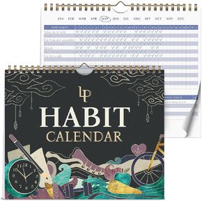 Legend Habit Calendar to Track Daily Habits – Motivational Tracker for Tracking Atomic Habits – 2 Years, Undated, 10x8" (Black)