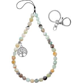 Beaded Phone Charm Lanyard Cell Phone Chain String Tree of Life Handmade Keychain for Women Girls