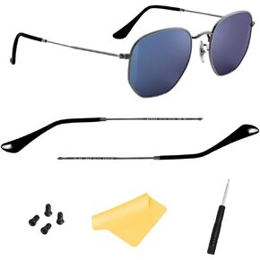 Replacement Temple Arm,Temple Tips for Ray ban RB3447 RB3547N RB3548N RB3647N Sunglasses,with 4 Screws,1 Screwdriver (Brown)