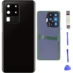 Galaxy S20 Ultra Back Glass Replacement for Samsung Galaxy S20 Ultra Rear Back Glass Panel Replacement with Pre-Installed Camera Lens + Tools (Cosmic Black)